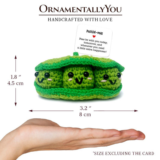 Positivity Peas Crochet Support Doll, Encouragement Gift for Children and Adults