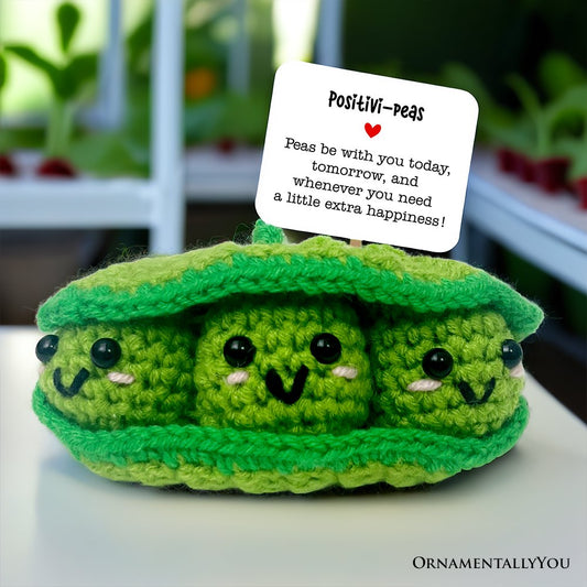 Positivity Peas Crochet Support Doll, Encouragement Gift for Children and Adults